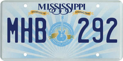 MS license plate MHB292