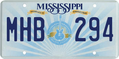 MS license plate MHB294
