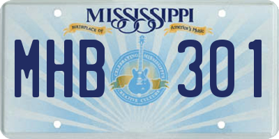 MS license plate MHB301