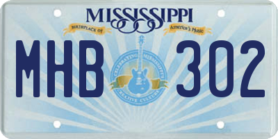MS license plate MHB302