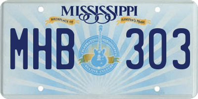 MS license plate MHB303