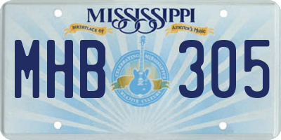MS license plate MHB305
