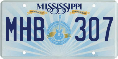 MS license plate MHB307