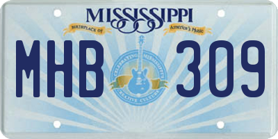 MS license plate MHB309