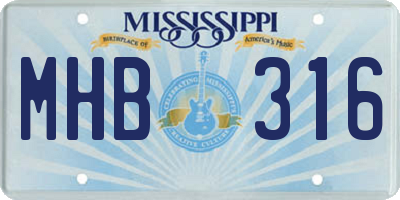 MS license plate MHB316