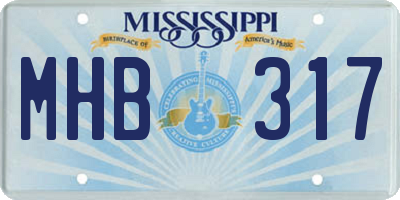 MS license plate MHB317