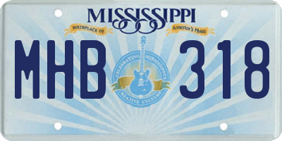 MS license plate MHB318