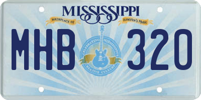 MS license plate MHB320