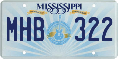 MS license plate MHB322