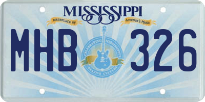 MS license plate MHB326