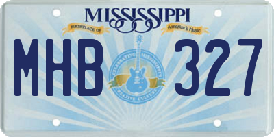 MS license plate MHB327