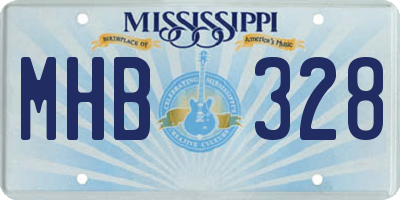 MS license plate MHB328