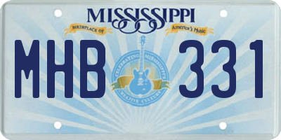 MS license plate MHB331