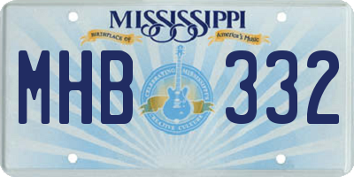 MS license plate MHB332
