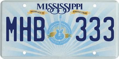 MS license plate MHB333