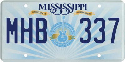 MS license plate MHB337