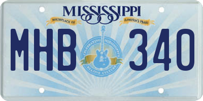 MS license plate MHB340