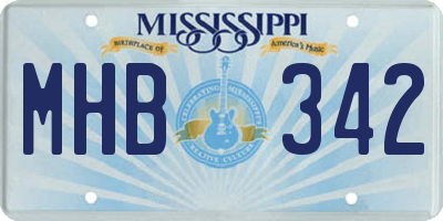 MS license plate MHB342