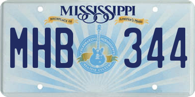 MS license plate MHB344