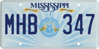 MS license plate MHB347