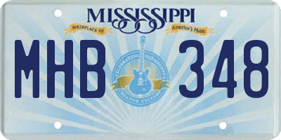 MS license plate MHB348