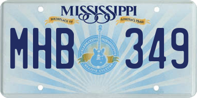 MS license plate MHB349