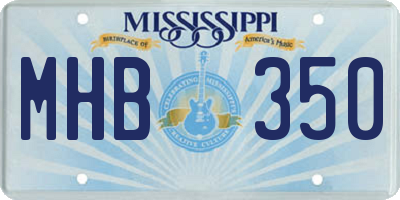 MS license plate MHB350