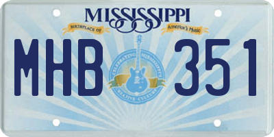 MS license plate MHB351