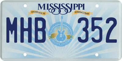 MS license plate MHB352
