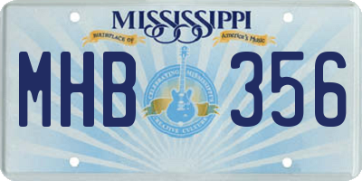 MS license plate MHB356
