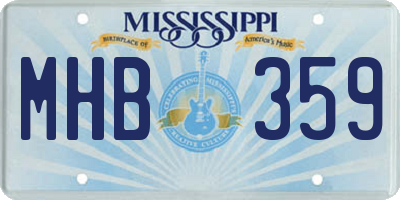 MS license plate MHB359