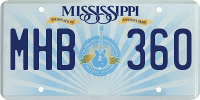 MS license plate MHB360