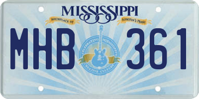 MS license plate MHB361