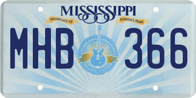 MS license plate MHB366