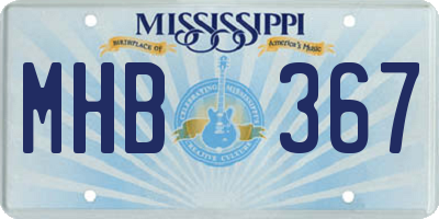 MS license plate MHB367