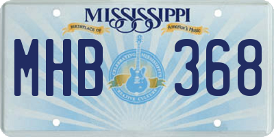 MS license plate MHB368