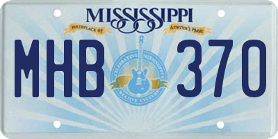 MS license plate MHB370