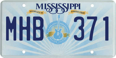 MS license plate MHB371