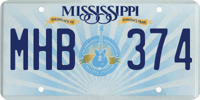 MS license plate MHB374