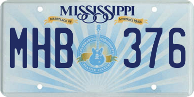 MS license plate MHB376