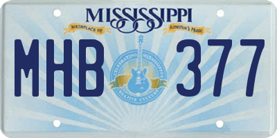 MS license plate MHB377