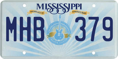 MS license plate MHB379