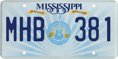 MS license plate MHB381