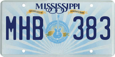 MS license plate MHB383