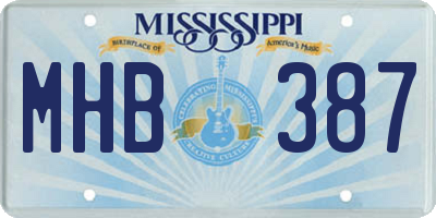 MS license plate MHB387