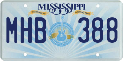 MS license plate MHB388