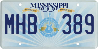 MS license plate MHB389