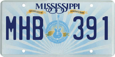 MS license plate MHB391