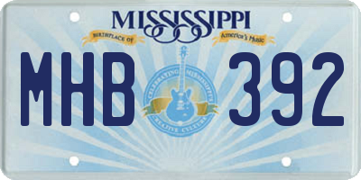 MS license plate MHB392