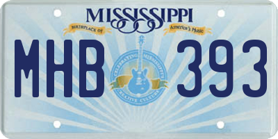 MS license plate MHB393